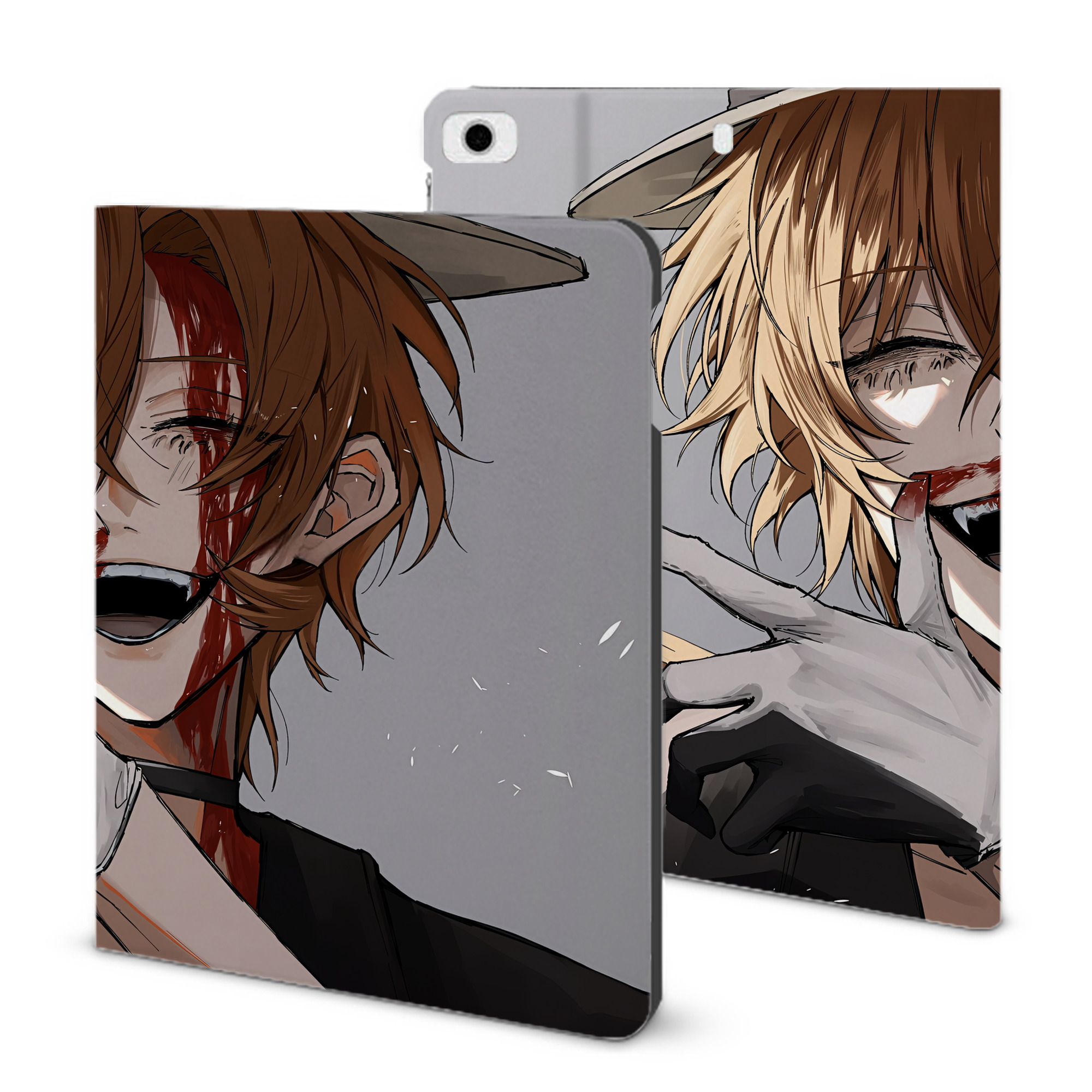 （画像用） 文豪ストレイドッグス Bungo Stray Dogs IPad ケース ブック型 PUレザー TPU 耐衝撃 軽量 薄型 ペン収納なし 全面保護 IPad 各モデル対応